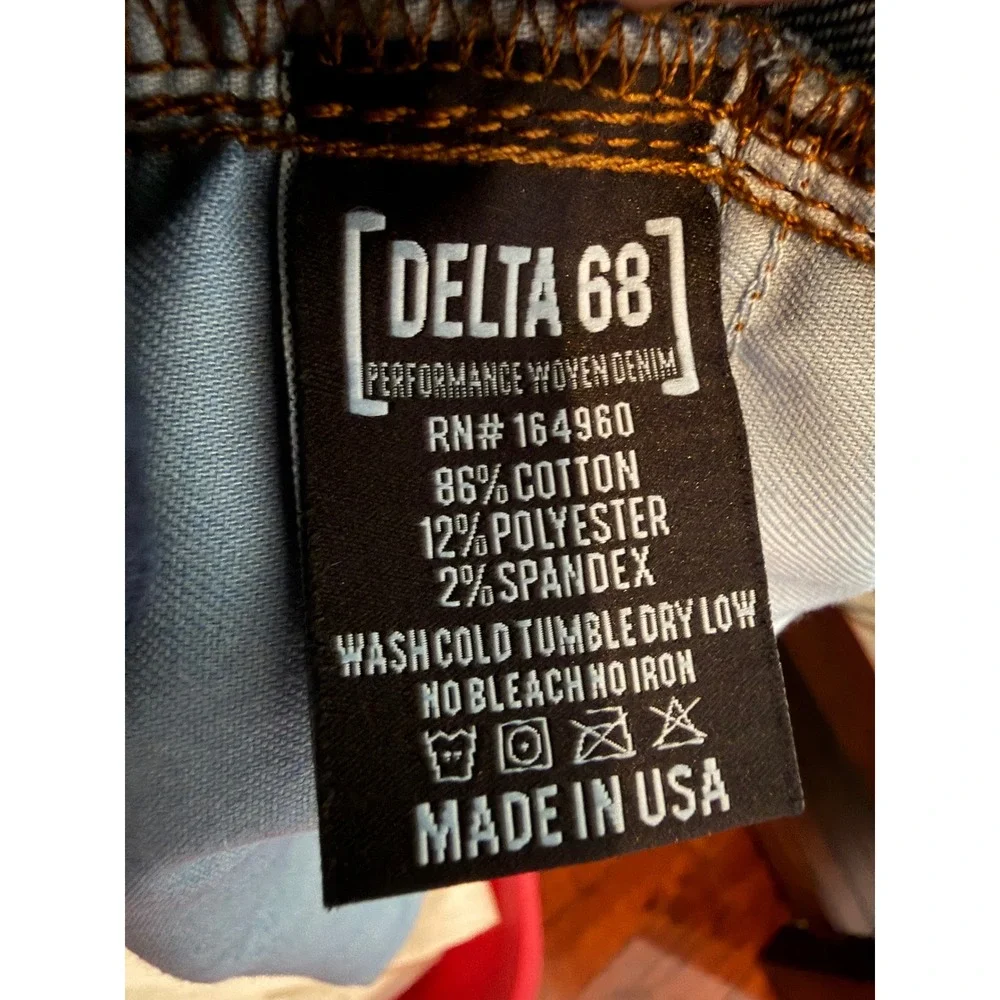 Origin Jeans Delta 68 Legit Fit Straight Leg Performance Denim Dark Wash 40 X 36